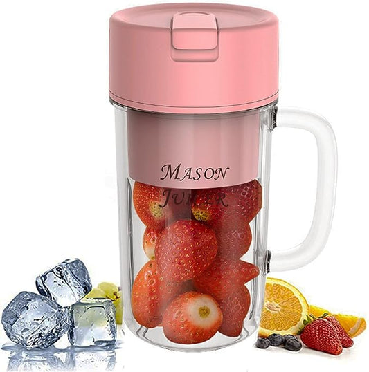 Portable juicer blender with straw