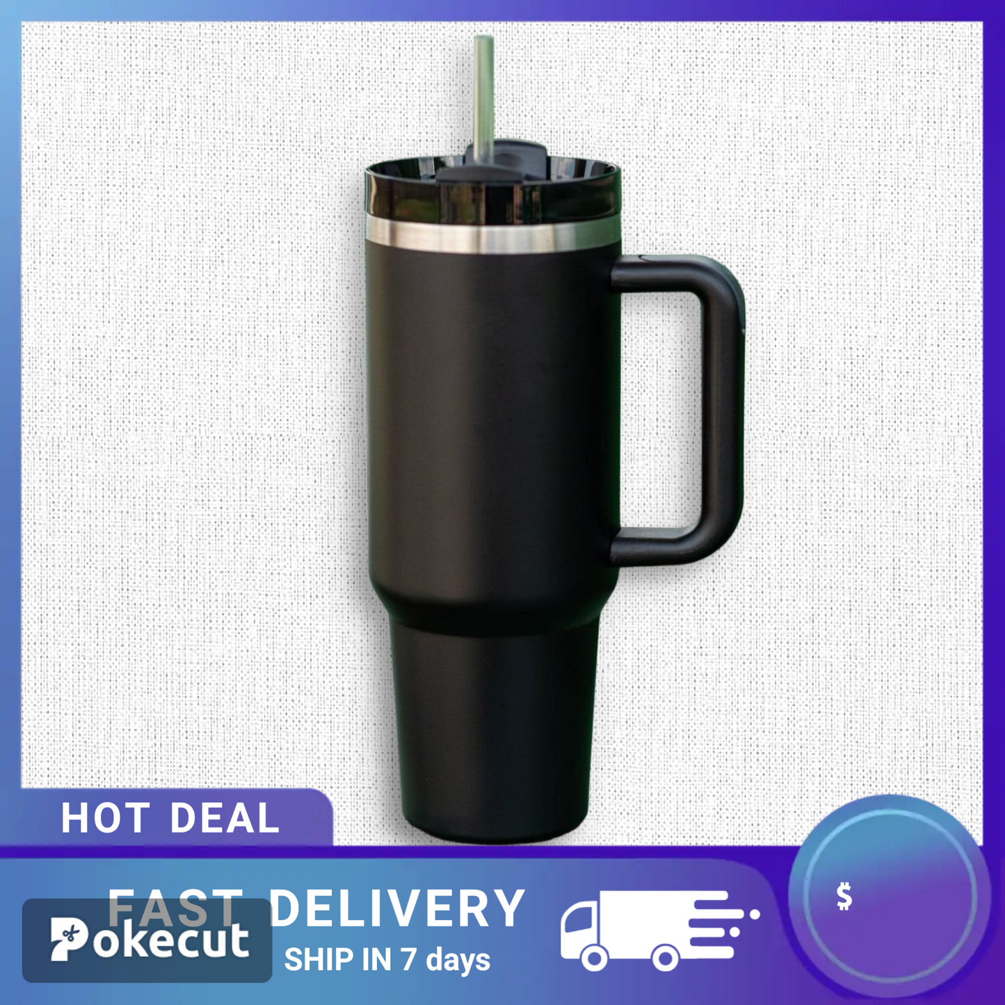 Stanely Tumbler mugs with straw.